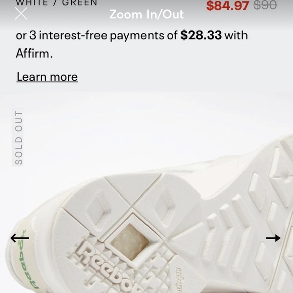 reebok aztrek sneakers in white